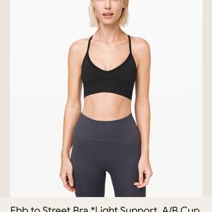Lululemon Ebb to street bra A/B cup black